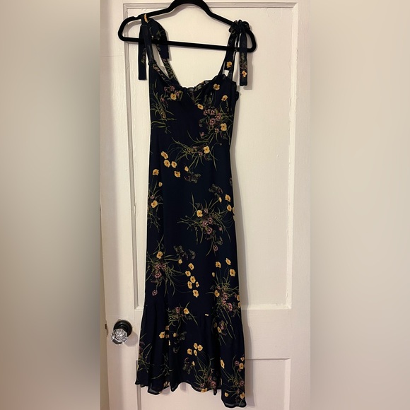 Reformation Dresses & Skirts - Reformation Nikita Midi Dress Navy Floral Size 0